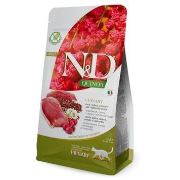 Сухий корм Farmina N&D QUINOA DUCK & CRANBERRY URINARY ADULT з качкою проти сечакамʼяної хвороби для котів, 1,5 кг 3115 фото