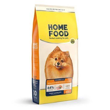 Сухой корм Home Food Mini с индейкой и лососем для кожи и шерсти малых пород собак, 10 кг 2467 фото