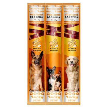 Лакомство Lucky Star мясные стики с кроликом и тыквой для собак, 12 г х 3 шт 3292 фото