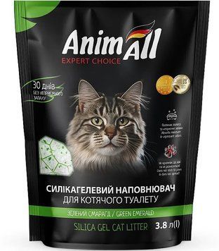 Силікагелевий наповнювач AnimAll зелений смарагд для котів, 3,8 л 1489 фото