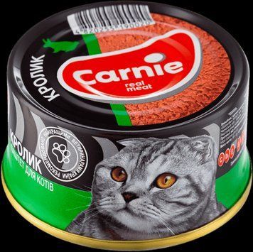 Паштет Carnie с кроликом для взрослых кошек, 90 г 2363 фото