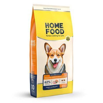 Сухой корм Home Food Medium с индейкой и лососем для средних пород собак, 10 кг 2469 фото