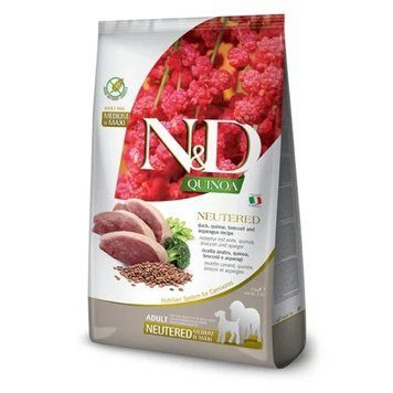 Сухой корм Farmina N&D QUINOA DUCK & BROCCOLI NEUTERED ADULT MEDIUM MAXI с уткой для крупных пород стерилизованных собак, 2,5 кг 3119 фото
