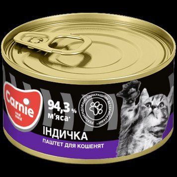 Паштет Carnie з індичкою для кошенят, 100 г 2364 фото