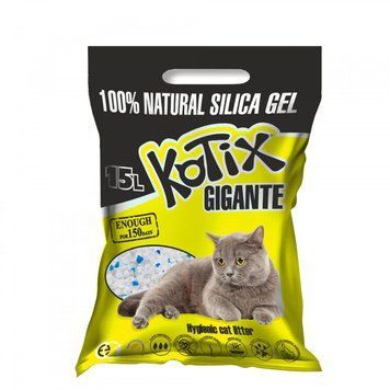 Силікагелевий наповнювач Kotix Natural без аромату для котів, 15 л 2849 фото
