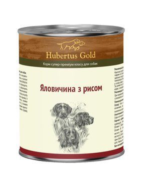 Влажный корм Hubertus Gold Premium с говядиной и рисом для собак, 800 г 2921 фото