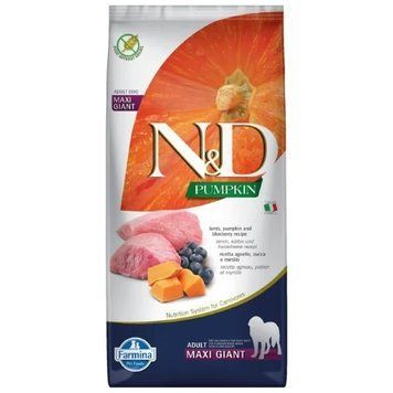 Сухий корм Farmina N&D Grain Free PUMPKIN LAMB & BLUEBERRY ADULT GIANT MAXI з ягням для дуже великих порід собак, 12 кг 3036 фото