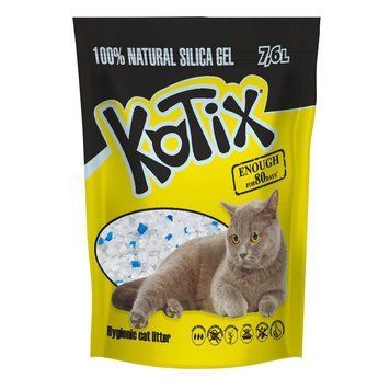 Силікагелевий наповнювач Kotix Natural без аромату для котів, 7,6 л 2848 фото