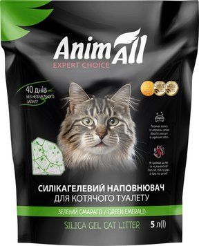 Силікагелевий наповнювач AnimAll зелений смарагд для котів, 5 л (2,1 кг) 1492 фото