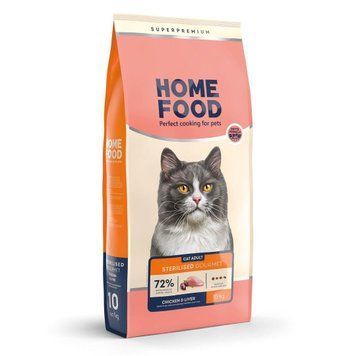Cухий корм Home Food з куркою та печінкою для стерилізованих, кастрованих котів, 10 кг 2524 фото