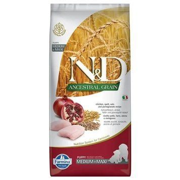 Сухий корм Farmina N&D Low Grain CHICKEN & POMEGRANATE PUPPY MEDIUM MAXI з куркою для середніх і великих порід цуценят, 2,5 кг 3038 фото