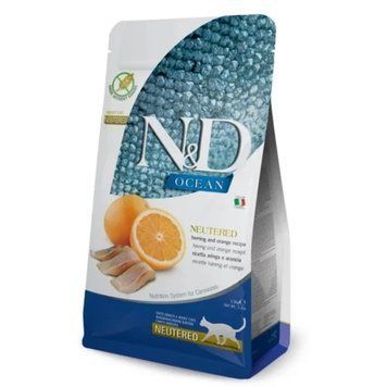 Сухий корм Farmina N&D Grain Free Ocean HERRING & ORANGE NEUTERED ADULT з оселедцем для стерилізованих котів, 5 кг 3094 фото