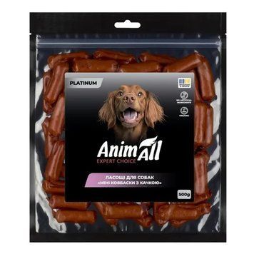 Лакомство AnimAll PLATINUM Organic мини колбаски с уткой для собак, 500 г 3128 фото