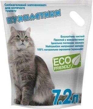 Силікагелевий наповнювач Пухнастики Eco для котів, 7,2 л 2951 фото