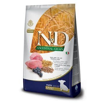 Сухий корм Farmina N&D Low Grain LAMB & BLUEBERRY PUPPY MINI з ягням для дрібних порід цуценят, 2,5 кг 3039 фото