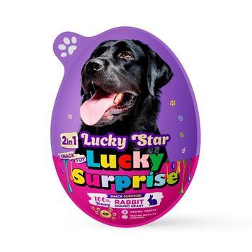 Яйцо-сюрприз Lucky Star с игрушкой и лакомством кроличьим вяленым мясом для собак 3331 фото