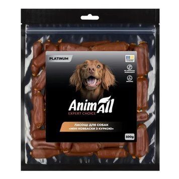 Лакомство AnimAll PLATINUM Organic мини колбаски с курицей для собак, 500 г 3129 фото