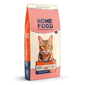 Сухий корм Home Food з куркою та креветкою для активних котів, 10 кг 2481 фото